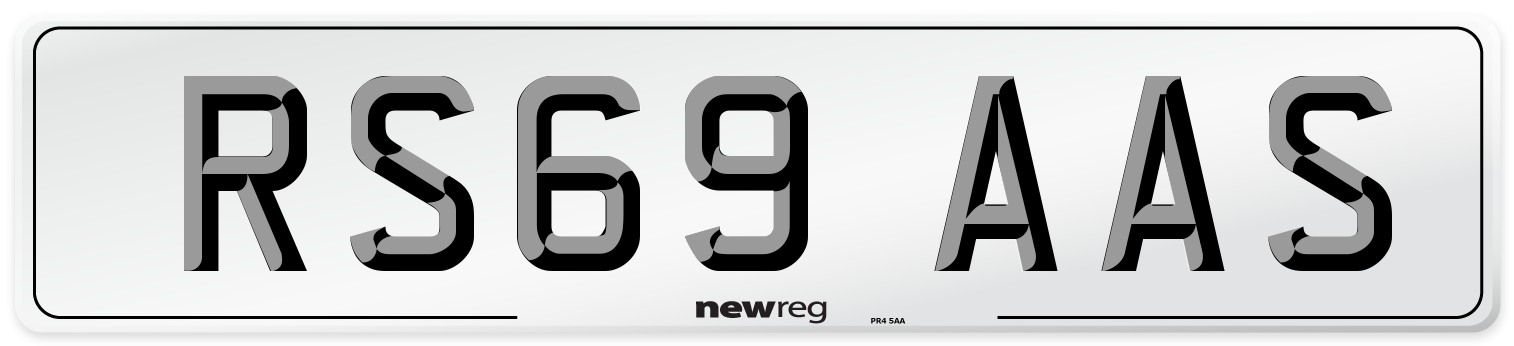 RS69 AAS Number Plate from New Reg